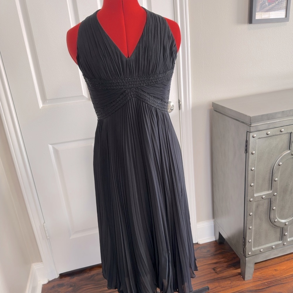 Elegant Black Pleated Dress